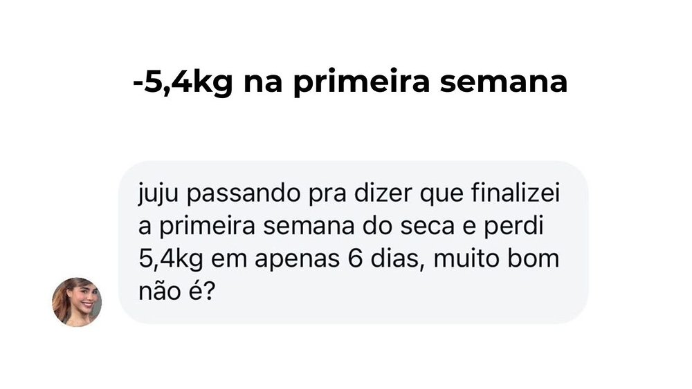 Depoimento: -5,4kg na primeira semana