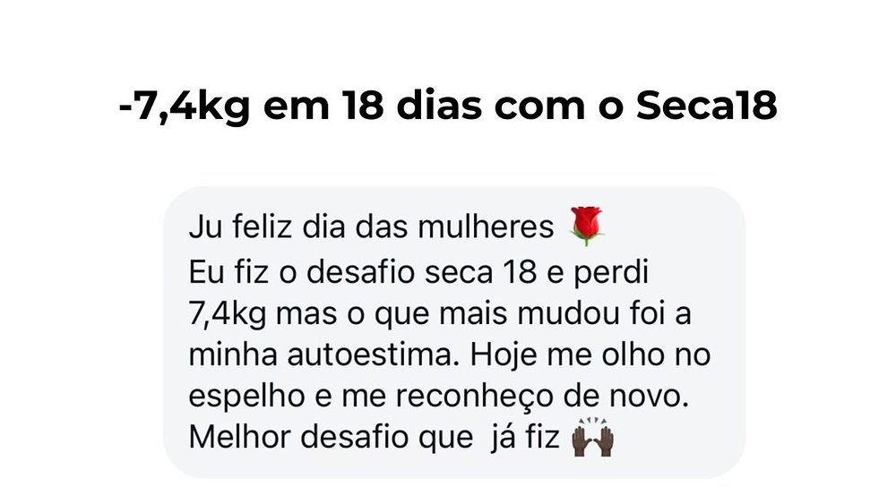 Depoimento: -7,4kg em 18 dias com o Seca18