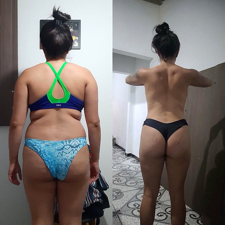 Antes e depois de aluna