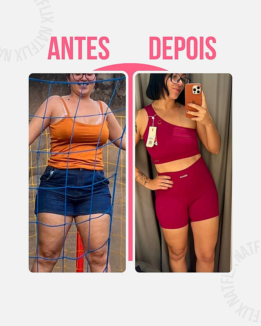 Antes e depois de aluna