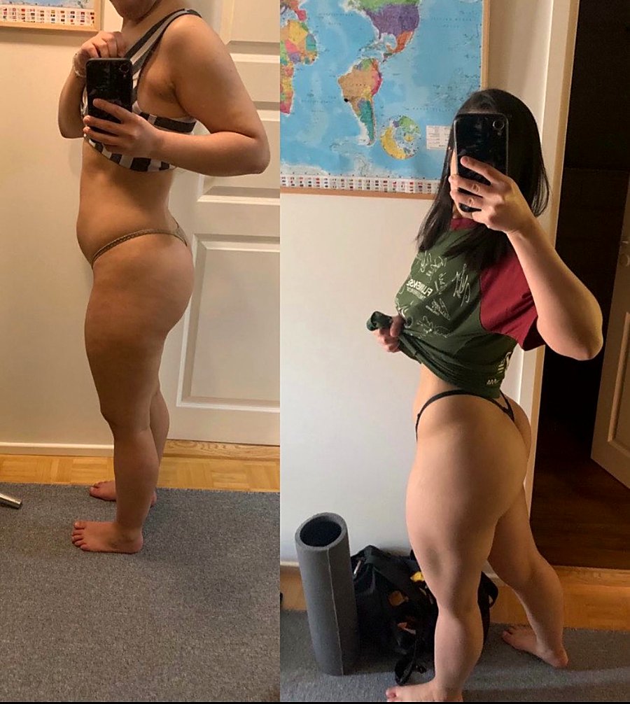 Antes e depois de aluna