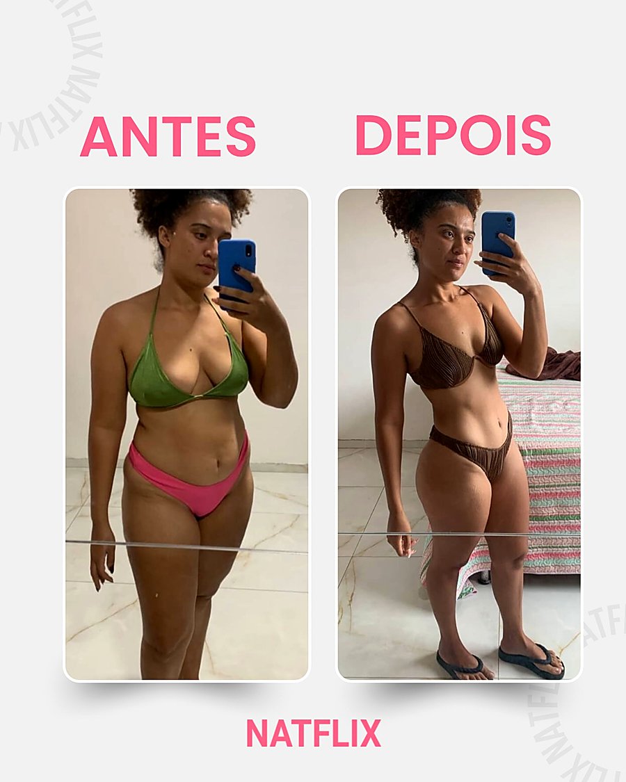 Antes e depois de aluna